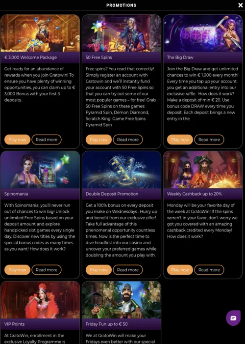 Offerte bonus esclusive vetrina Gratowin