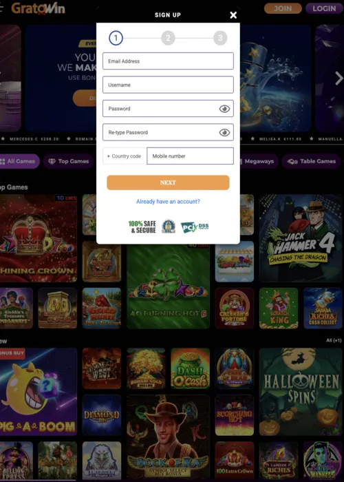 Applicazione mobile casino download Gratowin